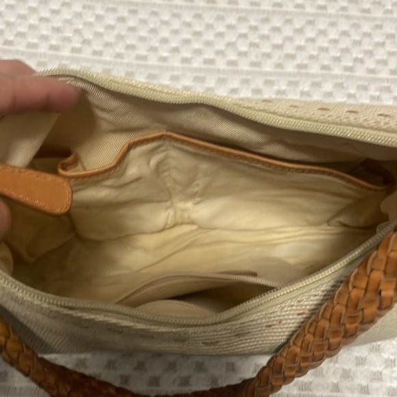 Fossil Vintage Canvas Hobo Handbag with Braided Leather Handle - Picture 10 of 15